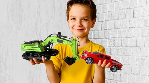 Mark play Rescue Police Car and Construction Vehicles - stories for kids