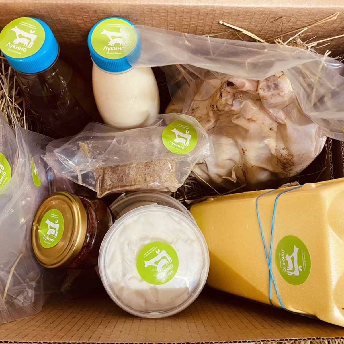 Пример качественной упаковки продуктов от фермы Лукино