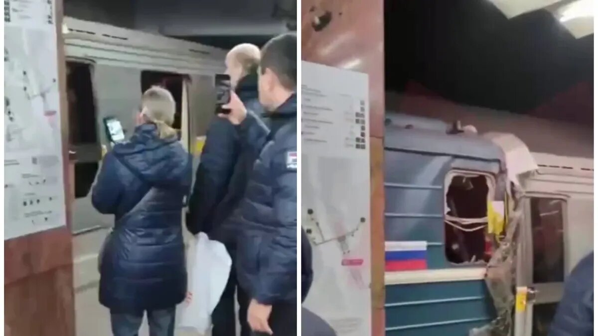 Столкновение поездов в Москве. Фото: кадры из видео