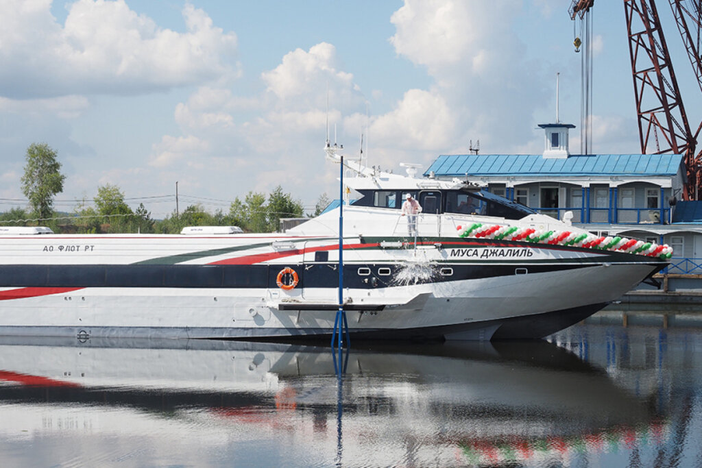 Спуск на воду судна "Муса Джалиль" / Фото: АО "Зеленодольский завод имени А.М. Горького"  📷
