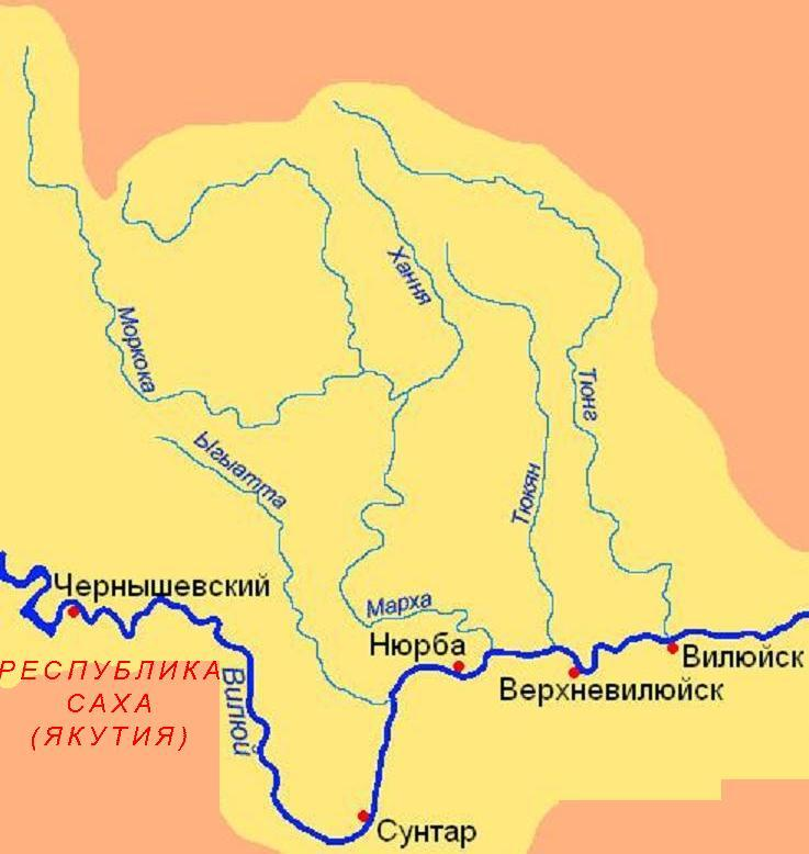 Какая река протекает в республике саха. Река Вилюй на карте Якутии. Лена с Вилюем и Алданом река на карте России. Бассейн реки Вилюй. Река Вилюй Исток и Устье на карте.