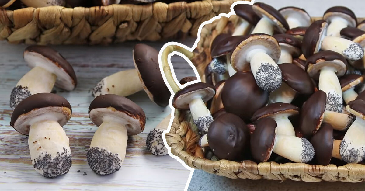 Печенье грибочки в шоколадной глазури 
