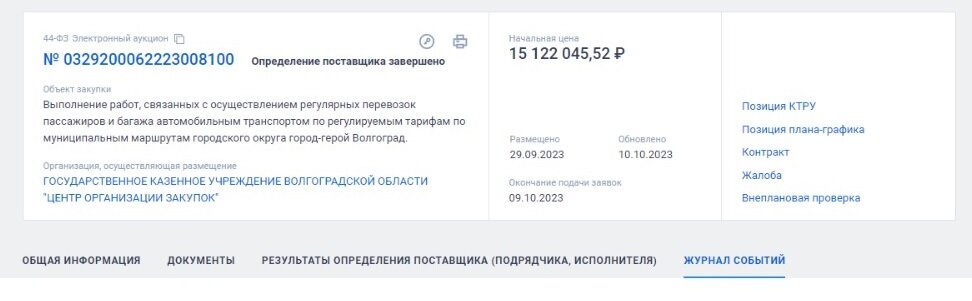 Также это еще один крупный контракт почти на 10 млн руб. Обслуживать за такую сумму до декабря включительно должны маршруты № 89э,   
 № 59, № 52э. Самым «лакомым» оказался контракт на 12 млрд руб. В перечне опять маршруты, которыми чаще всего пользуются жители Волгограда: № 25, № 88, № 6, № 35, № 55 и № 59.  
 
 Ирина РассказоваСогласно требованиям к данному контракту, перевозчику предстоит обслуживать маршрут километраж которого от Красноармейского до Дзержинского района Волгограда составляет почти 47 километров. В рабочие дни, выходные, праздники транспорт должен выходить на маршрут в одно и то же время - не позднее 04:20 утра, а завершать работу уже далеко за полночь. Миллионный контракт с перевозчиком заключили на два ближайших месяца – до конца года. До конца декабря ему предстоит «наездить» почти 347 тыс километров.📷
Количество требуемых от перевозчика автобусов в будние на маршруте №77 – 20, а рейсов – 124. Это же число транспорта не должно меняться и в выходные. Число рейсов сокращается до 120.  
 
 Кстати, и в этом случае, как и в ряде предыдущих контрактах, ориентированных на подрядчиков для других важных автобусных маршрутов в Волгограде, перевозчику разрешается прогулять 5 последних рейсов и столько же раз в течение 2 месяцев работы нарушить установленную схему движения по маршруту. Правда, за это контрактом предусматриваются санкции в виде штрафов.📷
📷
Сам подрядчик ко всему прочему обязан обеспечивать передачу в диспетчерскую службу важных сообщений. Например, таких как: выход транспортного средства на маршрут, текущее местоположение, инцидент во время перевозки, прибытие/отправление, уход транспортного средства с маршрута. Это далеко не первый подобный транспортный контракт, который решила заключить мэрия под конец уходящего года. Перевозчиков принялись активно искать на автобусный маршрут №2 (сумма контракта с ноября по декабрь более 14 млн руб), есть еще отдельный, на октябрь, чуть более 7 млн руб.📷
