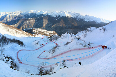    Трасса скоростного спуска в "Роза Хутор" ©Антон Денисов РИА Новости