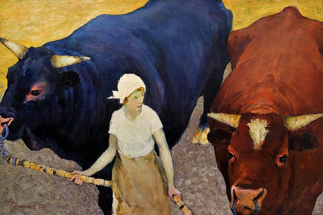 Картина "Питомцы" Холст, масло, 210х157 см. Художник А.Н. Талалаев..