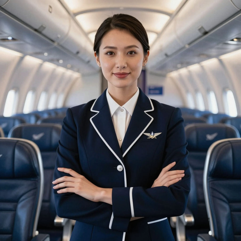 Стюардесса. Создано ИИ