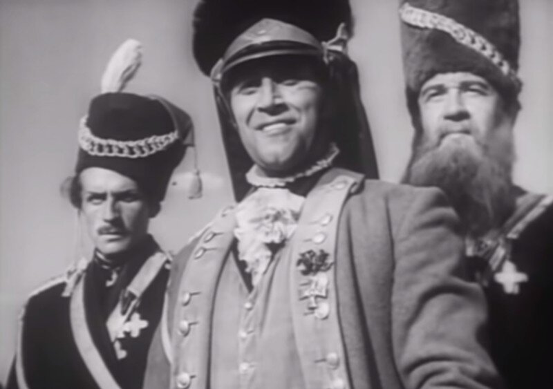 Милорадович в исполнении Николая Арского. Кадр из фильма "Суворов" (1940).