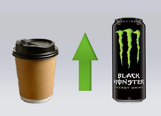 Два самых популярных кофеина содержащих напитка — кофе и энергетик.