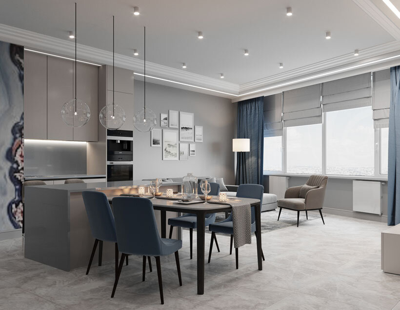 видовая квартира на 51-ом этаже, гор Москва