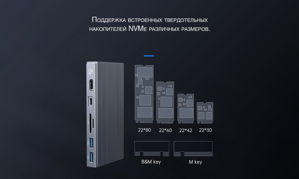Док-станция Type-C с корпусом твердотельного накопителя M.2 NVME 10ГБ
