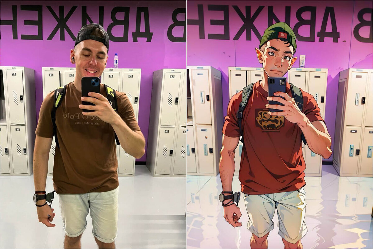    Вот такое прикольное фото в стиле фэнтези можно сделать через приложение