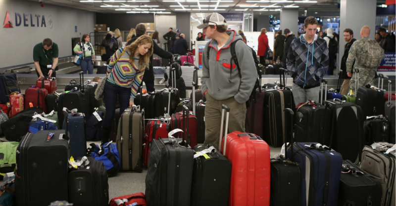 Большая куча багажа