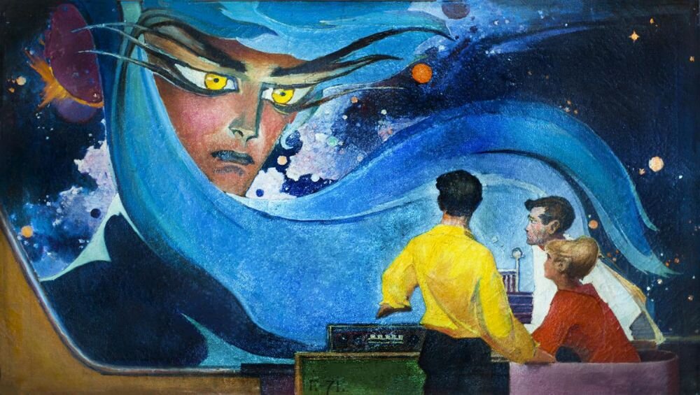Картина советского художника  Голобокова Геннадия Григорьевича  / 1935—1978 /  под названием " Контакт "