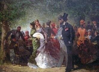 Знаменитая картина "В загородном саду", Париж, 1875 год. Времен учебы у Леона Бонна́. Качество не очень хорошее, но тем не менее. 