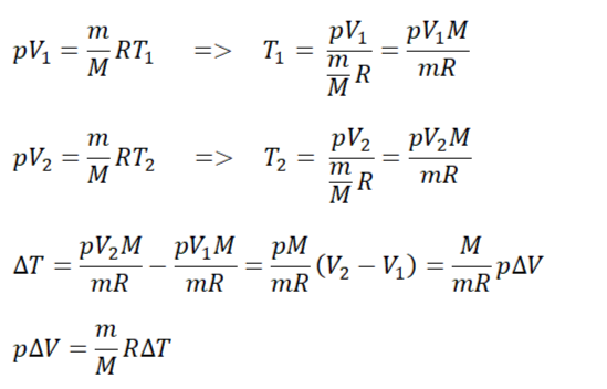 Уравнение Менделеева-Клапейрона для изобарного процесса