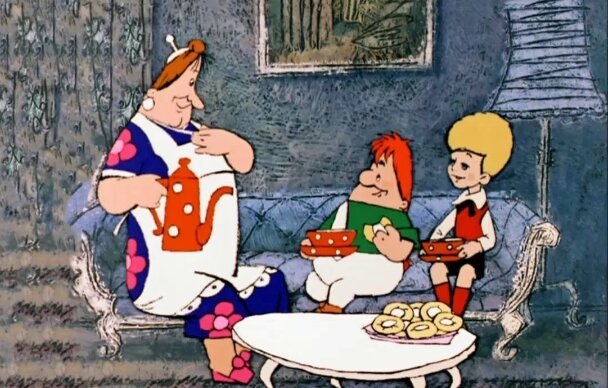 Кадр из  мультфильма ,,Карлсон вернулся", Реж. Борис  Степанцев. ФГУП ,,ОГК"