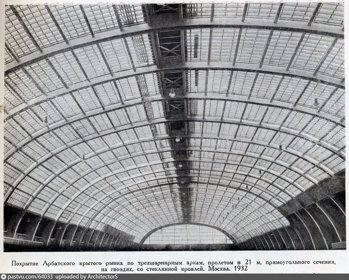 Перекрытия Арбатского рынка. Фото 1932 года. Источник www.pastvu.com