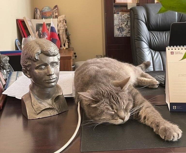 Катя отдыхает после тяжелого рабочего дня 