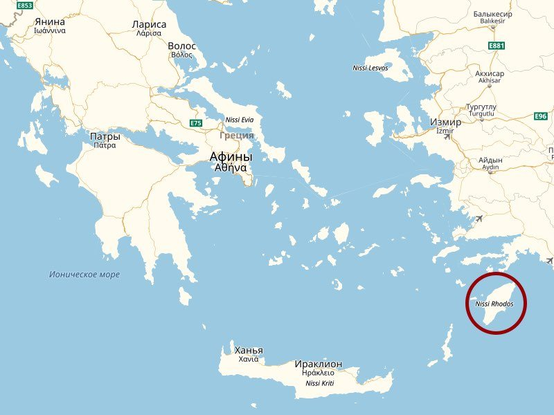 Где находится остров родос. Родос на карте Средиземного моря. Расположение острова Родос. Остров Родос на карте.