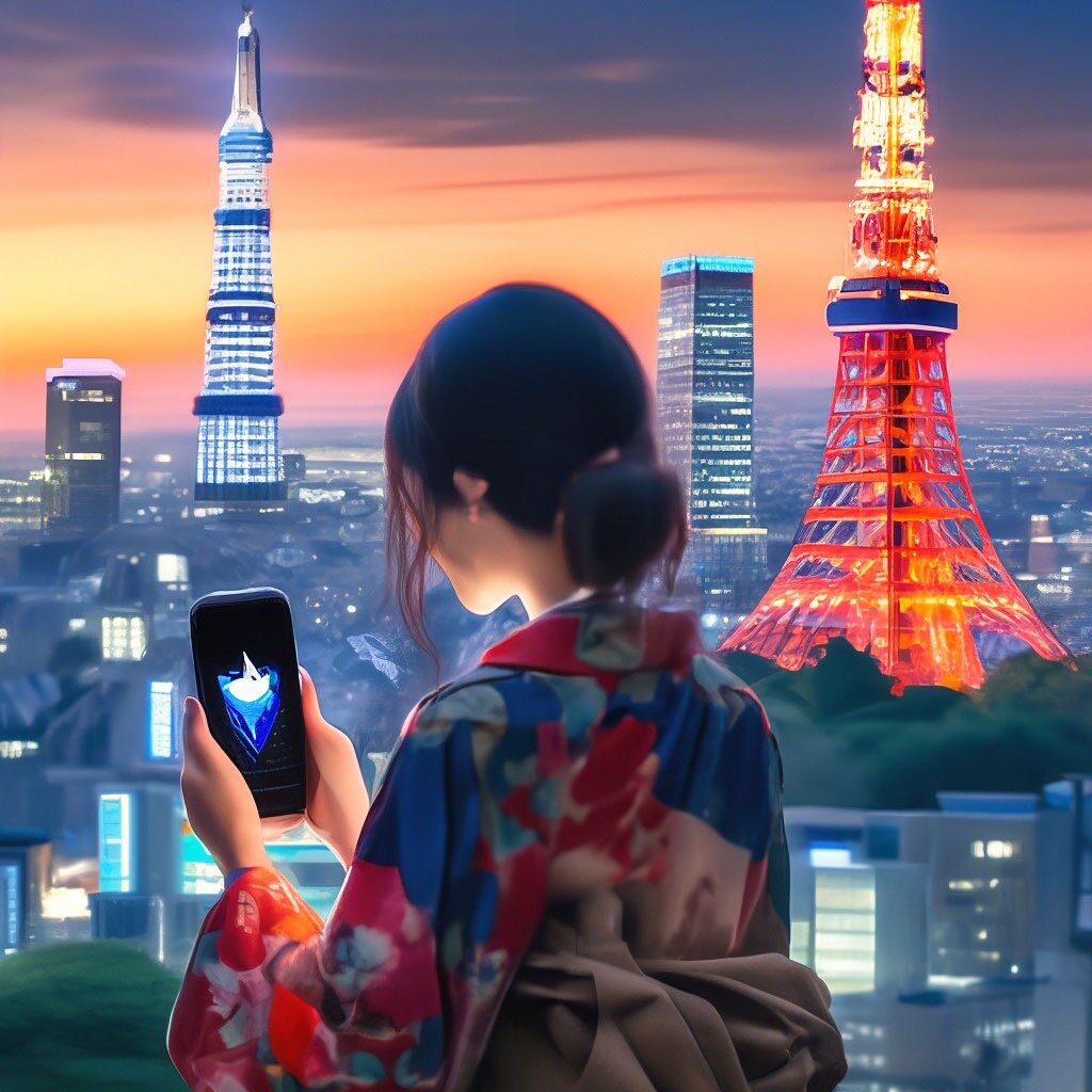 Ерунда получилась, но терпения на ИИ больше нет)) Запрос: «Девушка с айфоном у Токийской башни»😀