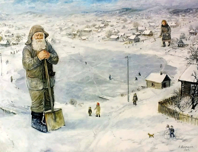 Баранов Леонид Павлович (род. 1955). Из цикла картин "Дед Иван да бабка Марья". 2013.