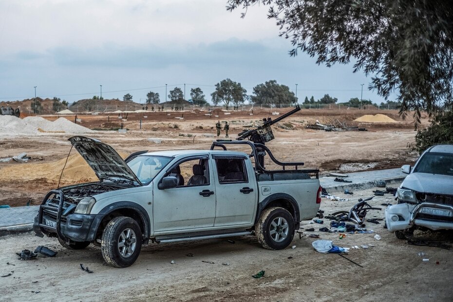 Фото: Ilia yefimovich/dpa/Global Look PressПикап с пулеметами, использованный боевиками ХАМАС