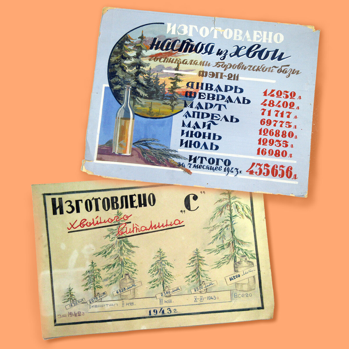 Статистика изготовления настоя из хвои 1942-1943 гг. Из коллекции Военно-медицинского музея