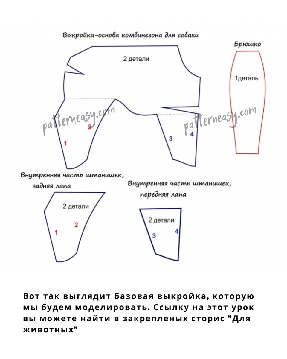 Выкройки одежды для животных