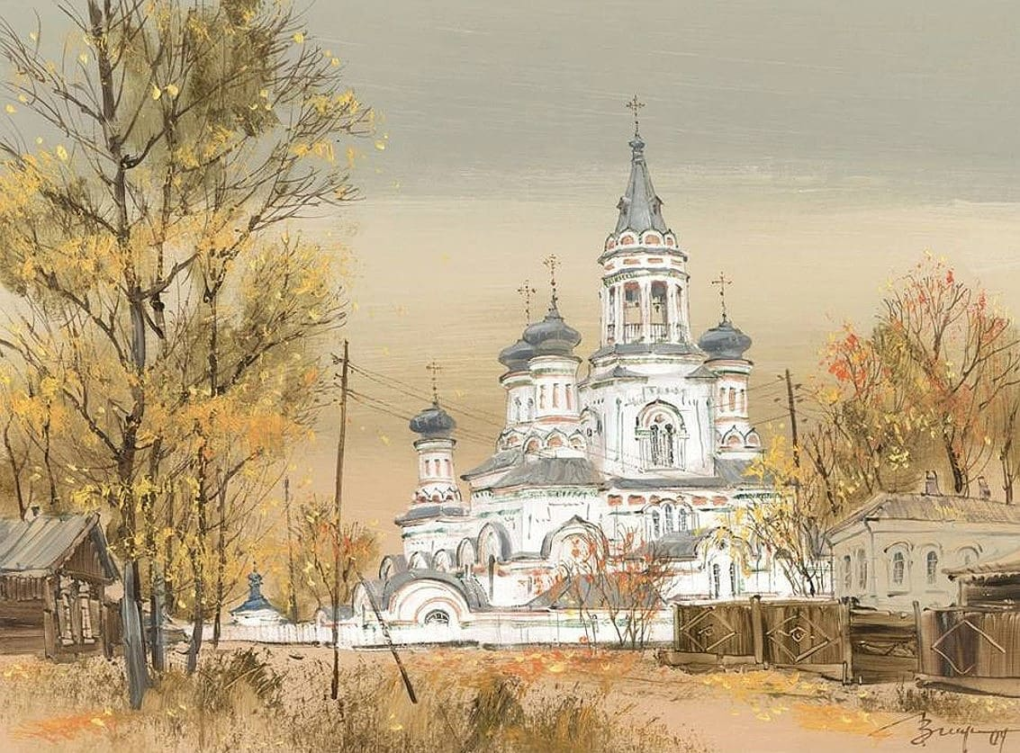 Церковь Благовещенск Пресвятой Богородицы рисунок