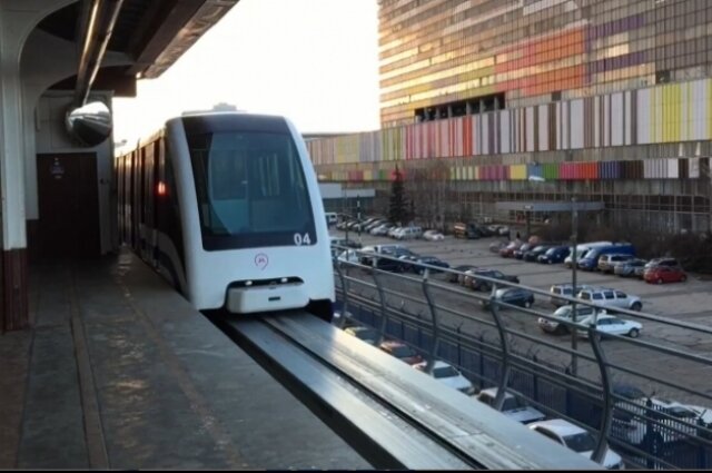    Подвижной состав на монорельсе в Москве. Фото: YouTube