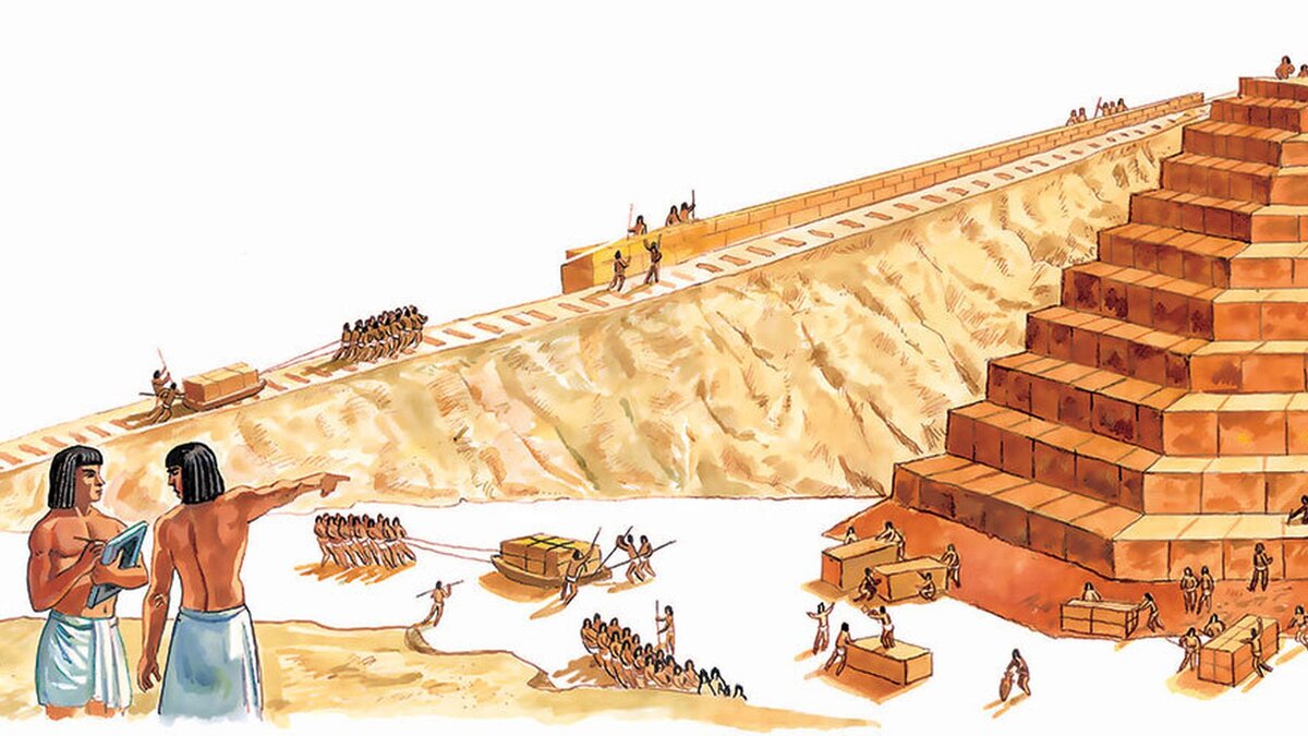 Построенный в древности. Строительство пирамиды Хеопса в древнем Египте. Стройка пирамид в древнем Египте. Как строили пирамиды Хеопса в древнем Египте. Строители пирамиды Хеопса.