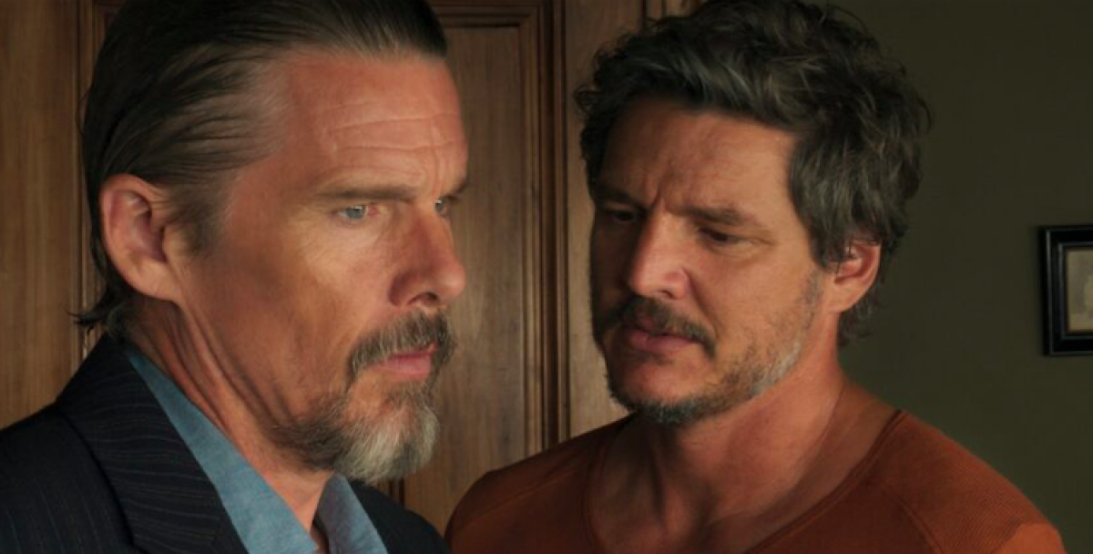 Итан Хоук (Джейк) и Педро Паскаль (Сильва)