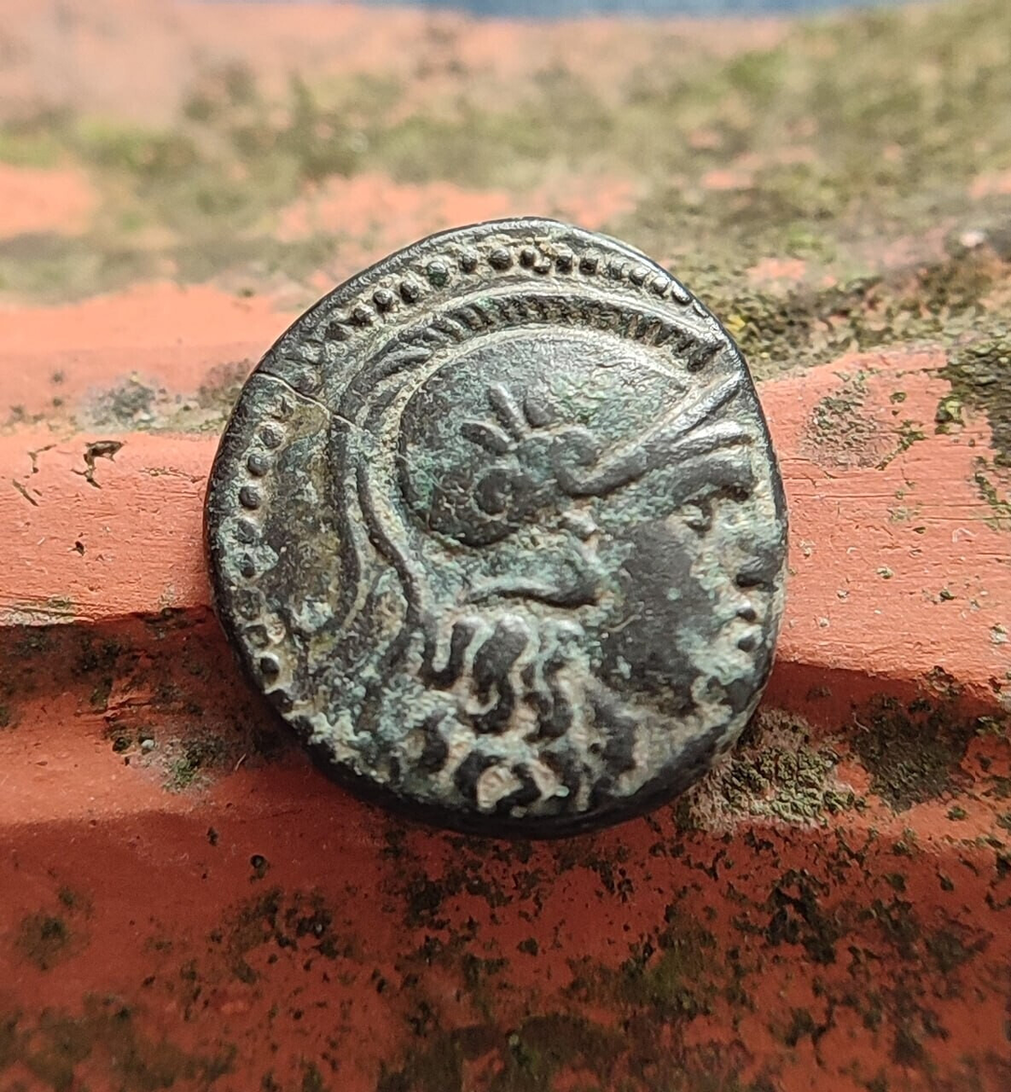 Аверс монеты царя Лисимаха, диадоха Александра Македонского, царя Фракии. Фото автора.