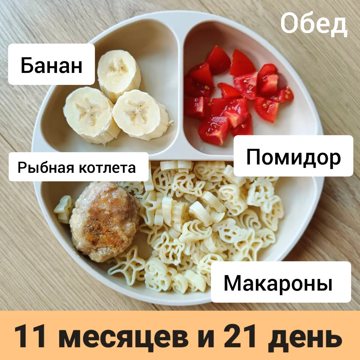 Пример тарелки в 11 месяцев 