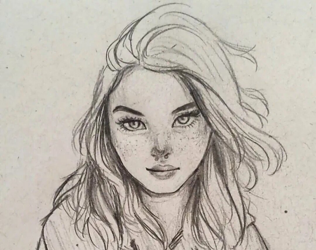 Молодая девушка с длинными волосами и курносым носом в веснушками ( взято из Яндекс картинки ) 