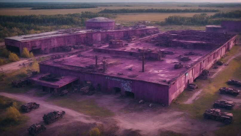 Один из блоков заброшенной военной базы.