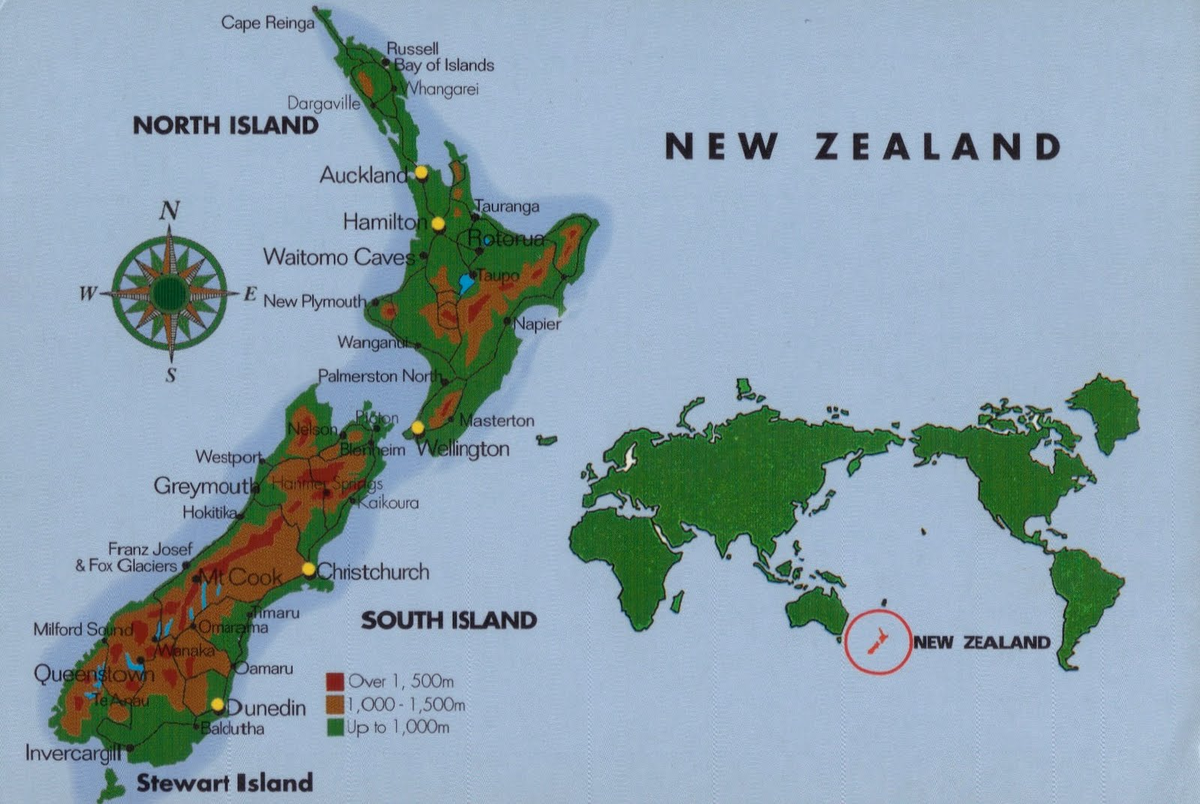 New zealand consists. Новая Зеландия рельеф карта. Новая Зеландия на карте. Остров новая Зеландия на карте.