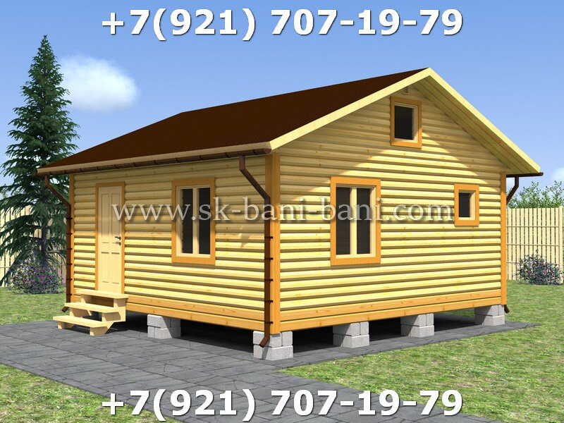 Баня 6х6 из бруса 140х140 под ключ цена