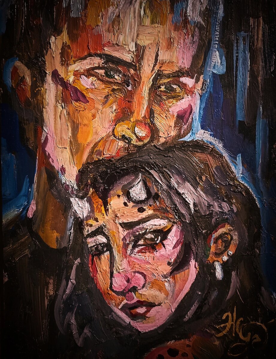 Это я и моя муза) Холст. Масло.