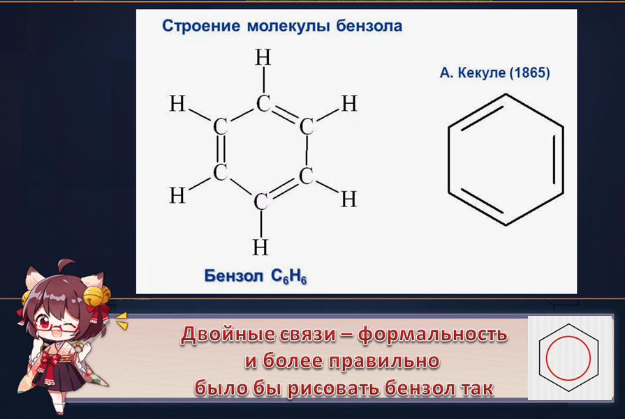 Мы будем обозначать бензол, как говорят, по Кекуле