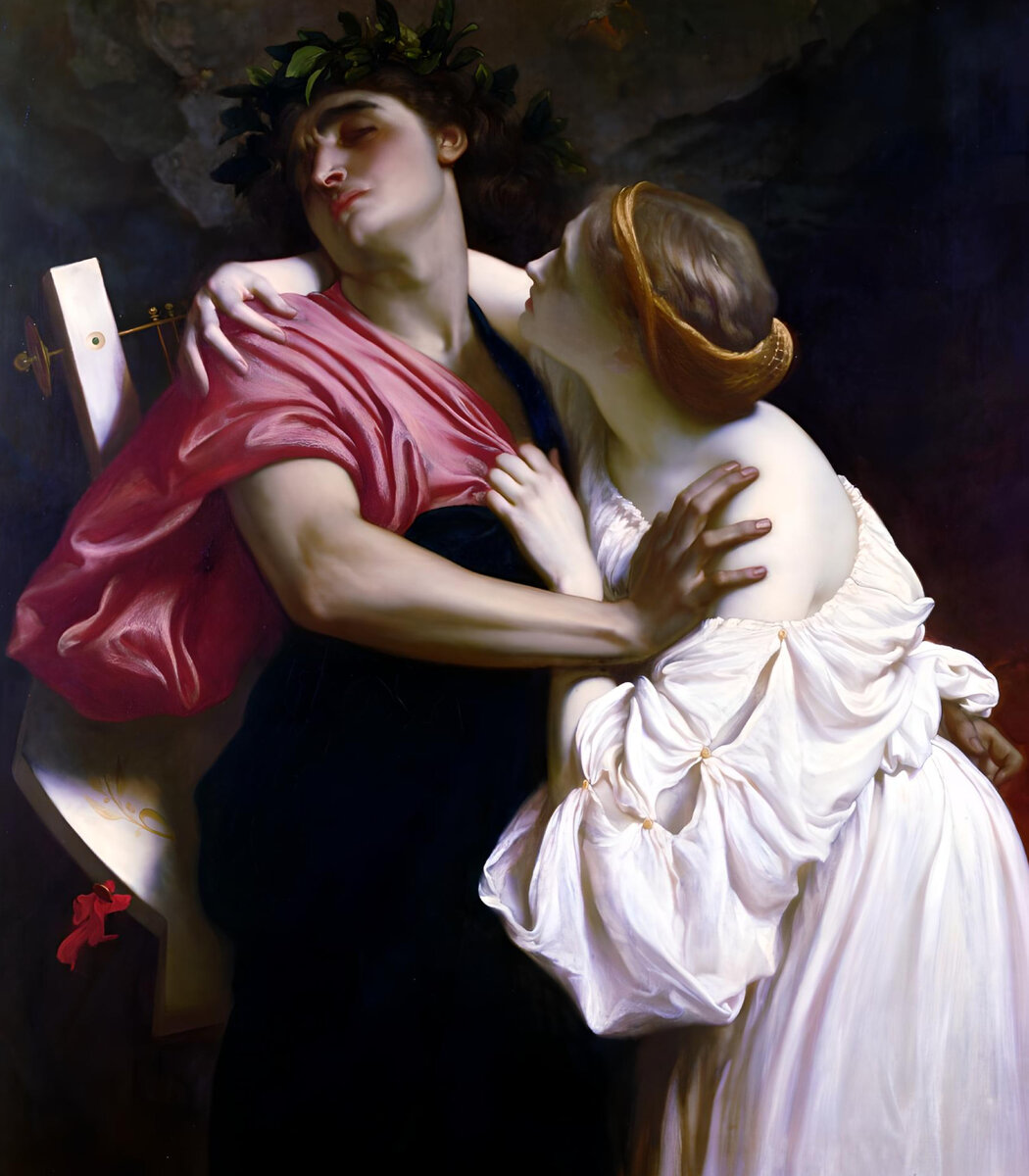 Фредерик Лейтон, «Орфей и Эвридика», 1864, холст, масло, 127,3 х 110 см, Дом-музей Лейтона, Лондон, Великобритания