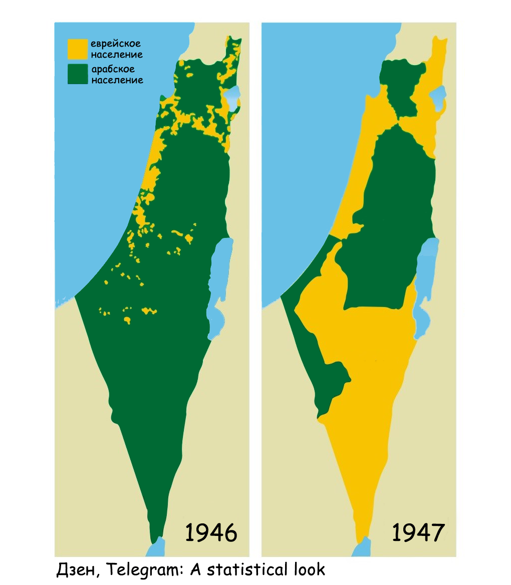 Обратите внимание, как уменьшилась территория сектора Газа в результате противоправных действий Израиля.