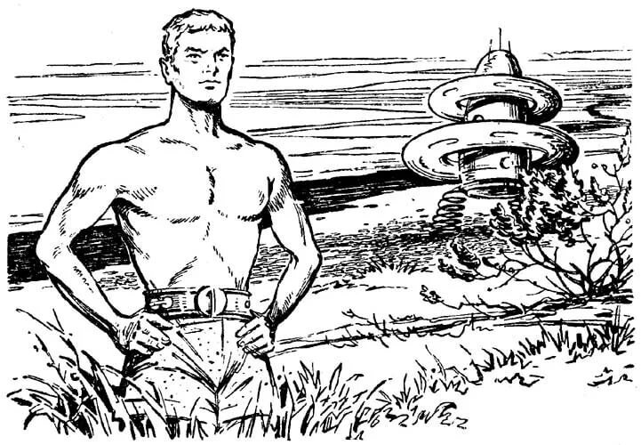 Иллюстрация к роману «Обитаемый остров» (М.: Детская литература, 1971) Макаров Юрий (Георгий) Георгиевич / rusf.ru