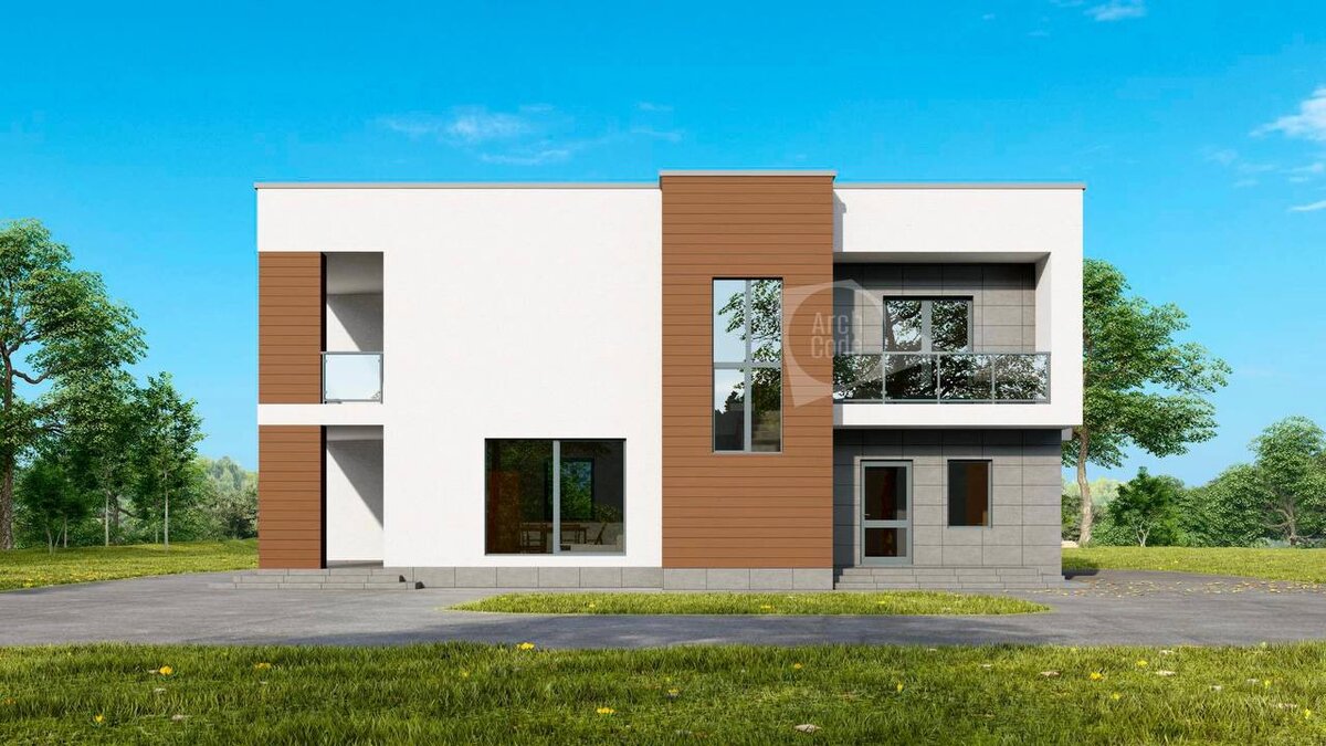 Двухэтажный Дом С Плоской Крышей Фото фото 12