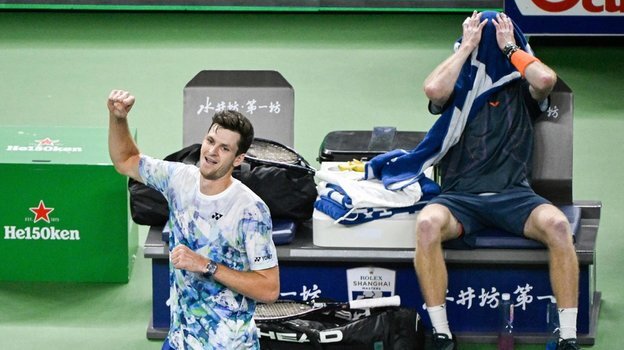    Хуберт Хуркач и Андрей Рублев. AFP