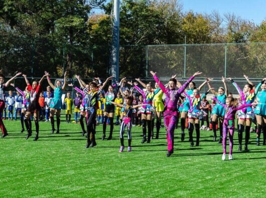    торжественное открытие стадиона "Новое поколение" улица Зеленая // фото: телеграм-канал Алексея Логвиненко