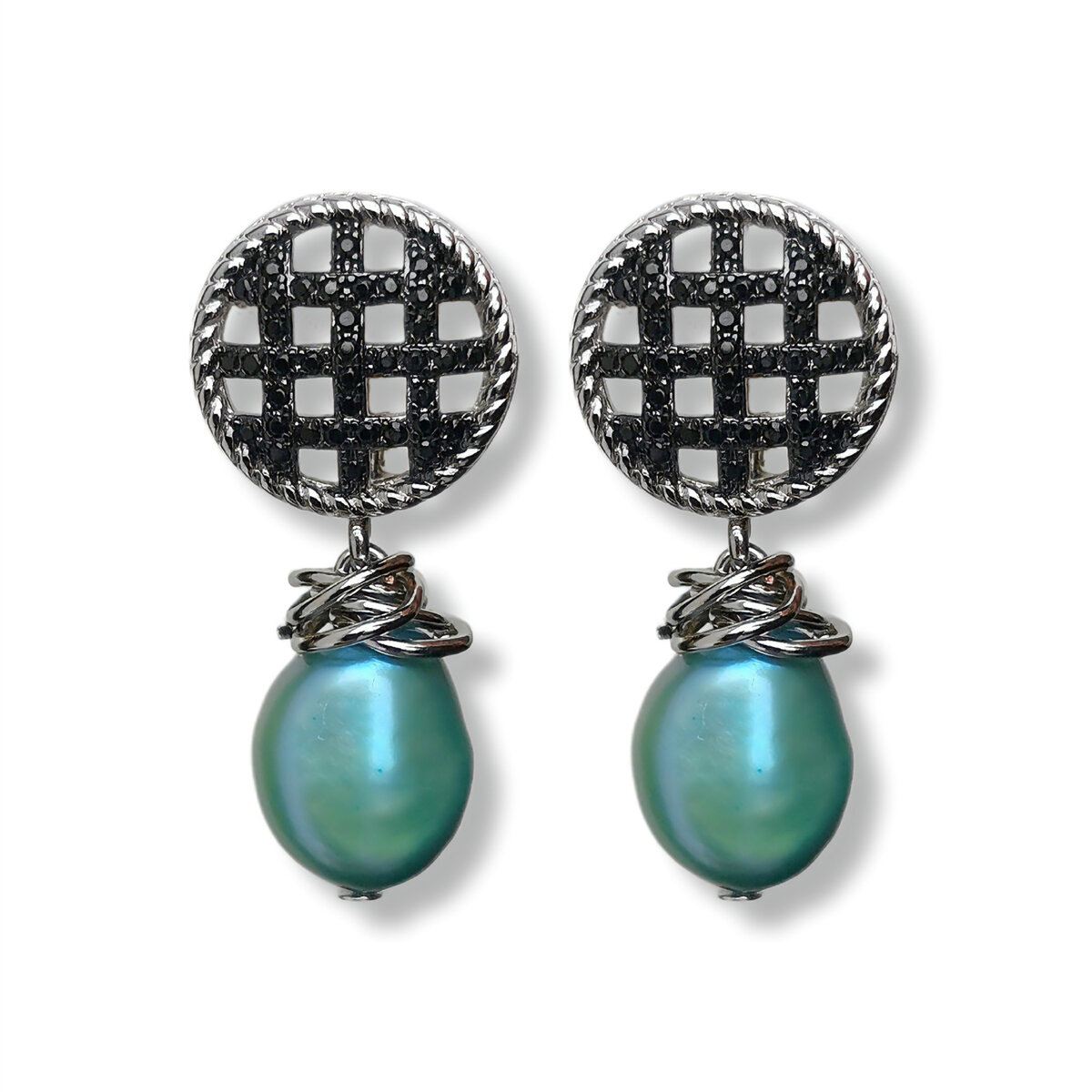 Серьги с жемчугом голубого цвета, дизайн LARA.FA jewelry