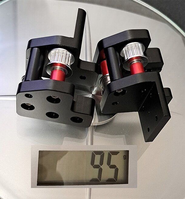 Масса собранных узлов XY joints