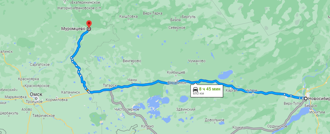 Для наглядности того, как выглядело наше путешествие. Крюк через Омск показался таким себе удовольствием, хоть и с неплохой дорогой. Ну, х**ле, легких путем не ищем.