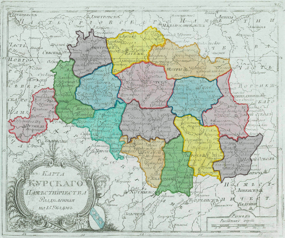 Карта Курского наместничества